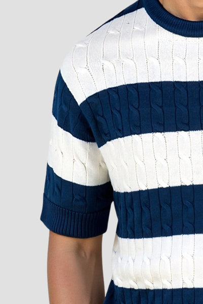 Gestreifter Herren-Pullover mit kurzen Ärmeln – Stilvoll &amp; Bequem