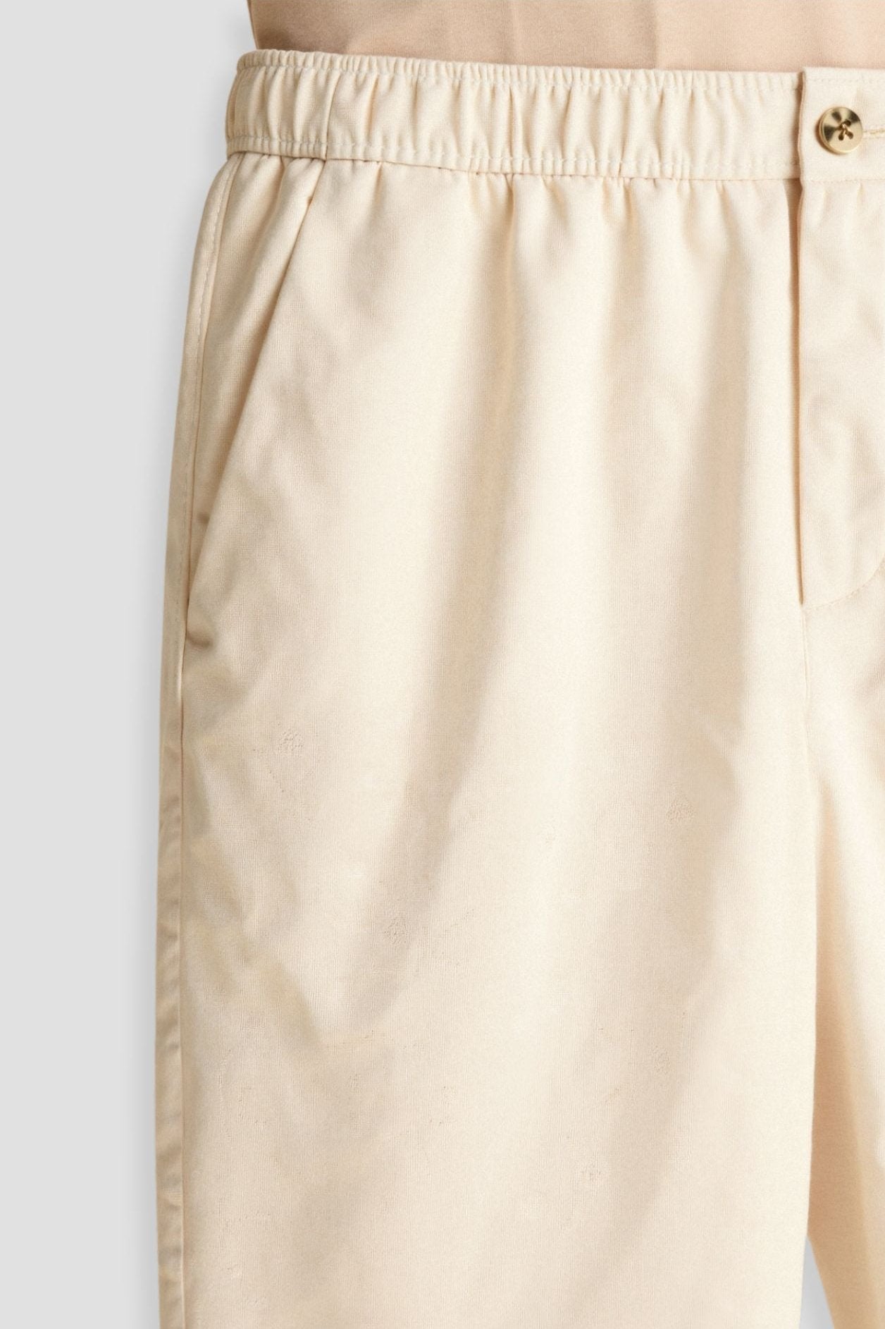 Killian | Beige Herren-Hose mit elastischem Bund und Knopfverschluss