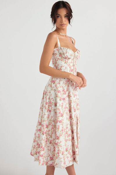 Anna | Fuchsia Taillenformendes Midikleid