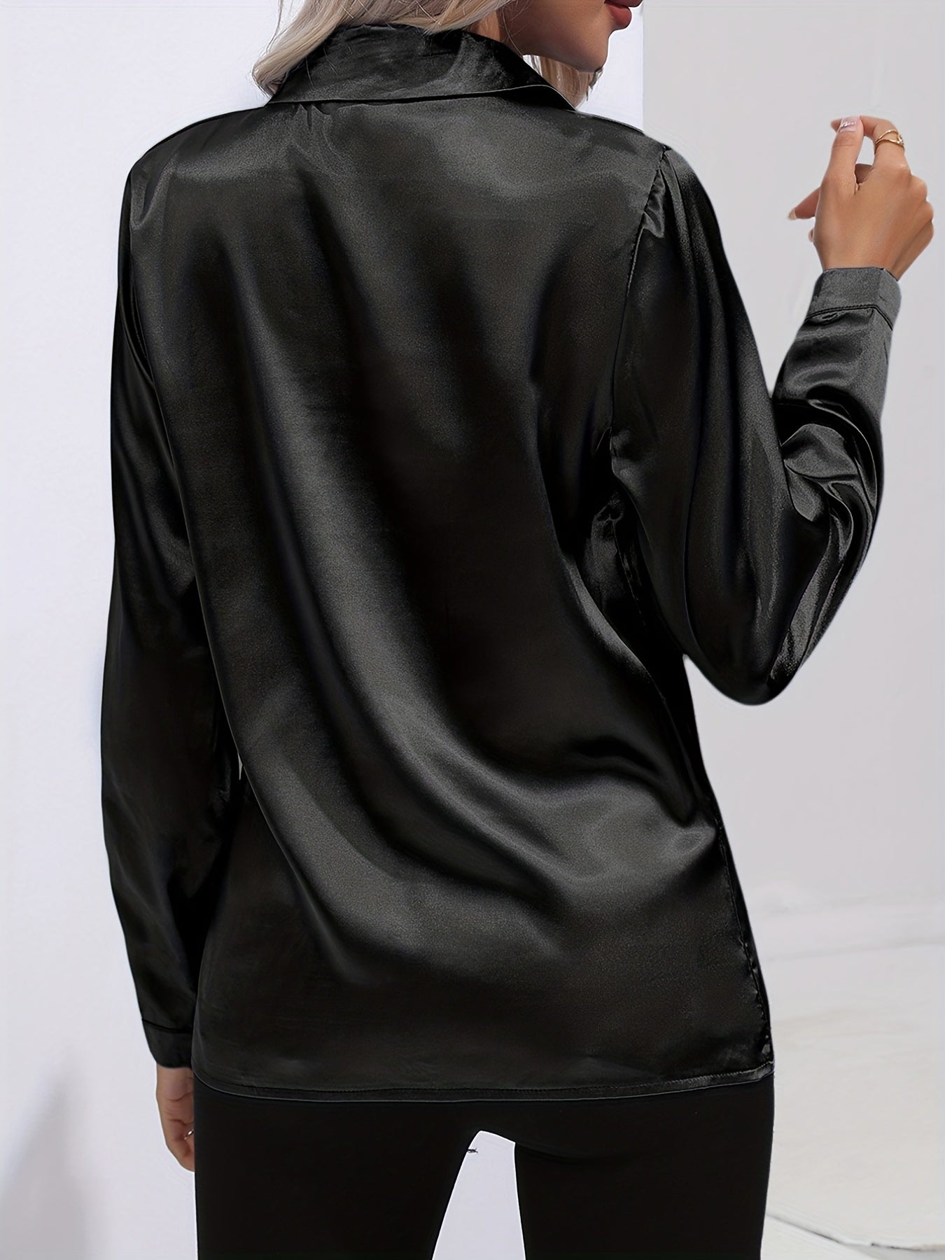 Irene | Elegantes Satin-Hemd mit langen Ärmeln für Damen