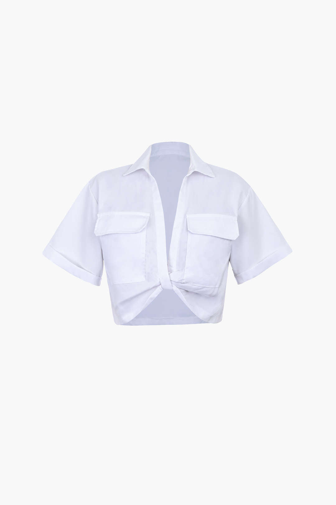Janice | Stylisches Kurzarm Crop Shirt mit kragen