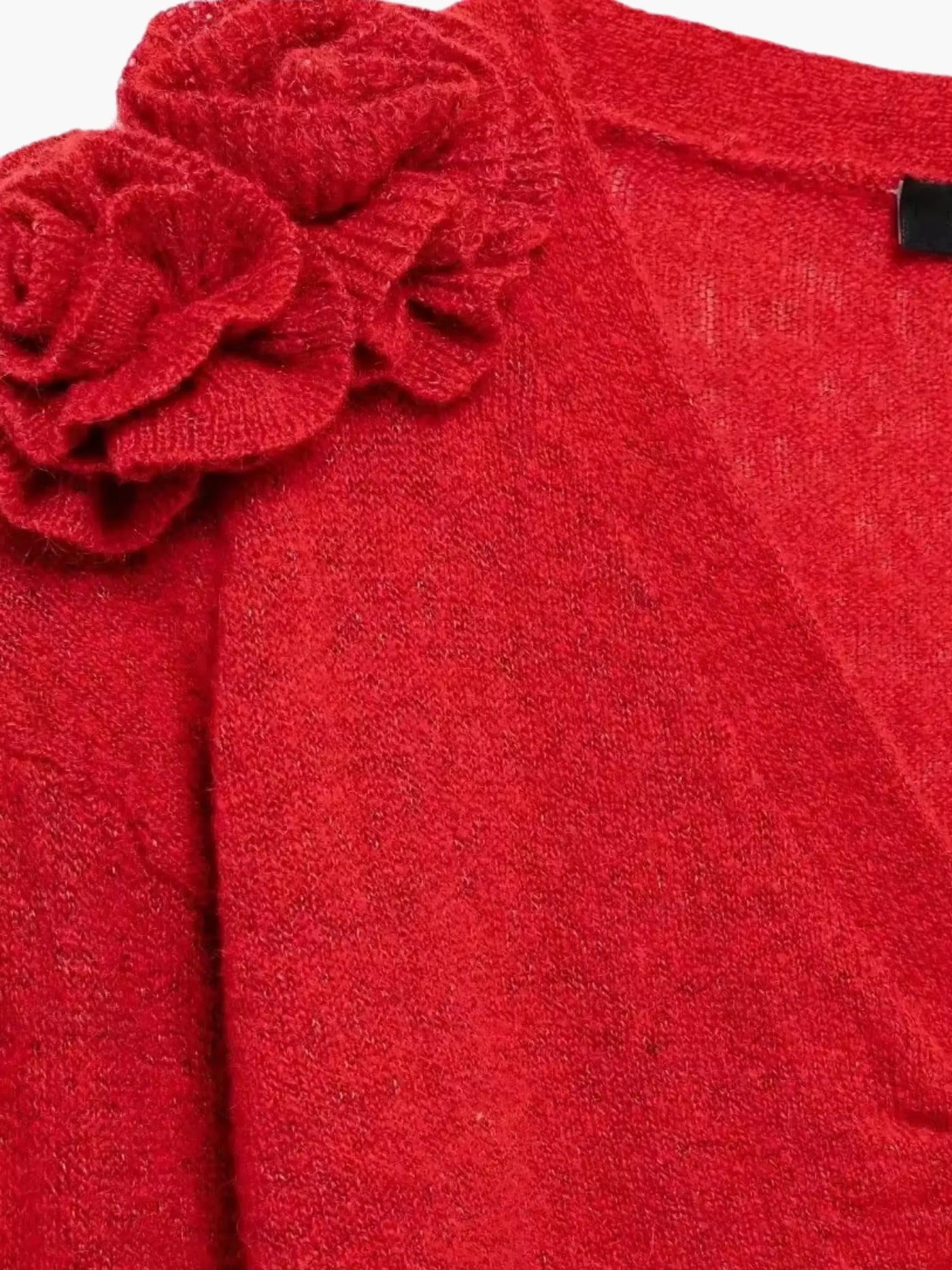 Sandra | Strickjacke mit floralen Akzenten und V-Ausschnitt