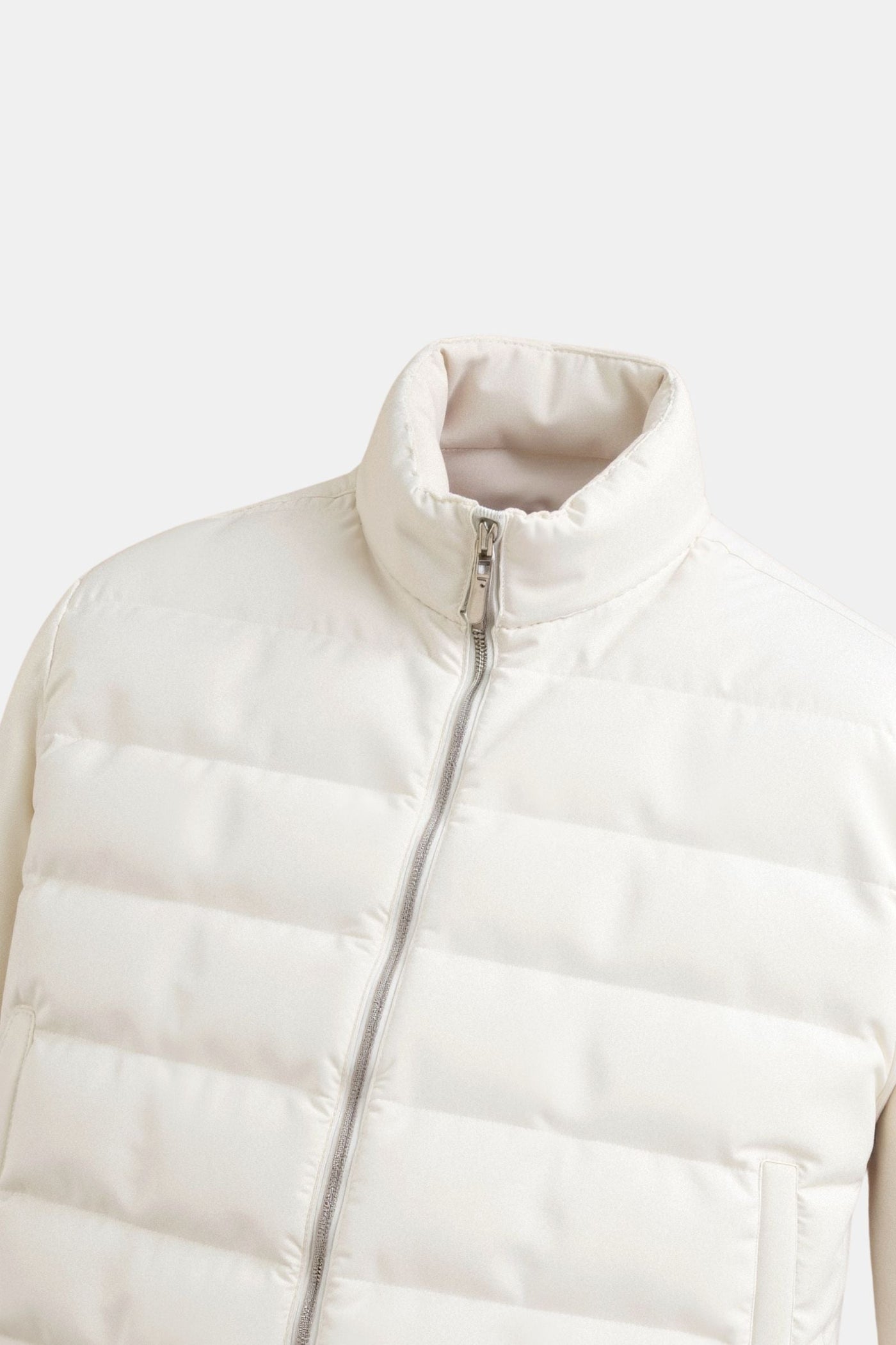 Luca – Moderne Herren-Steppjacke in Cremeweiß und Grau