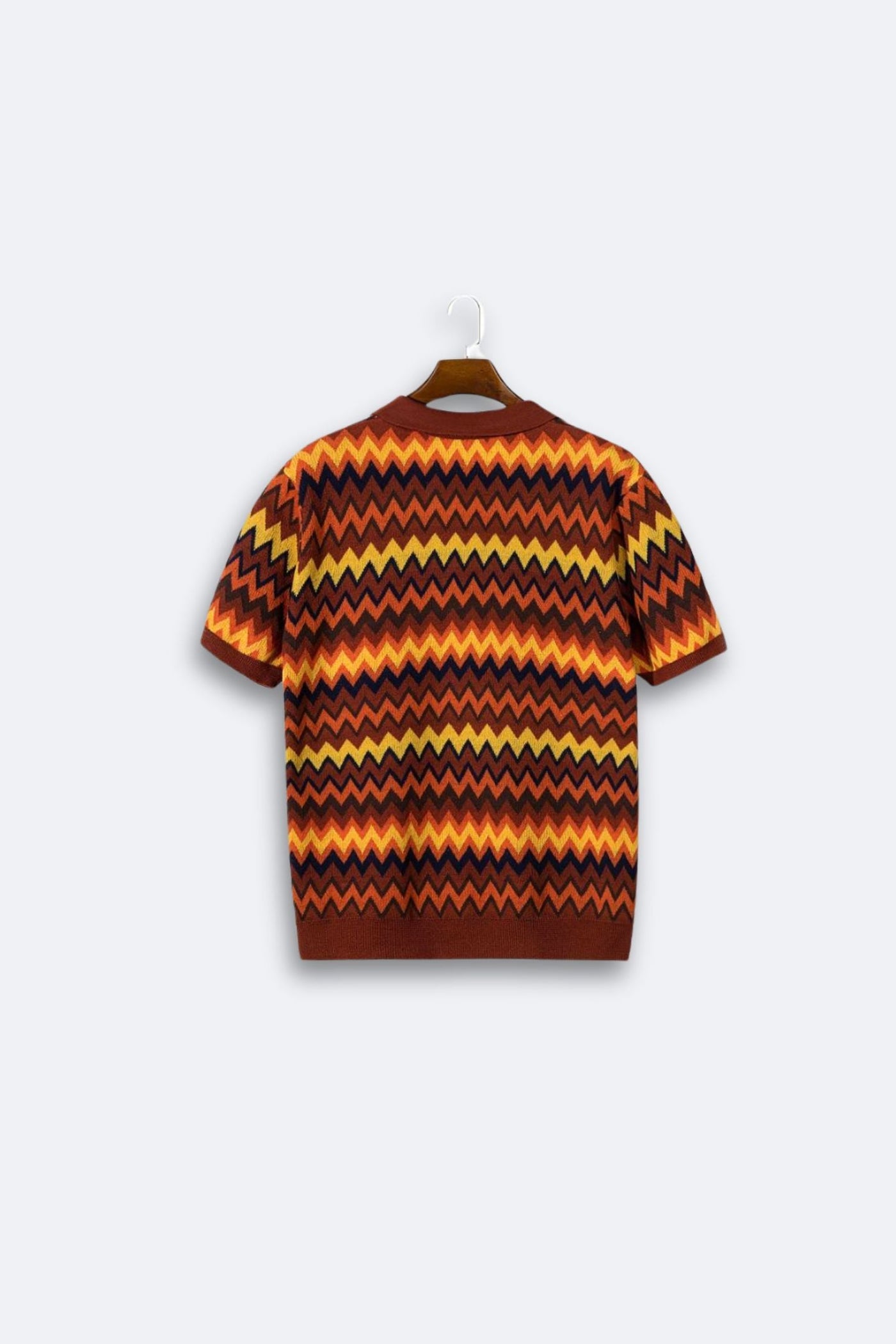 Retro-Strickpolo mit Zickzack-Muster