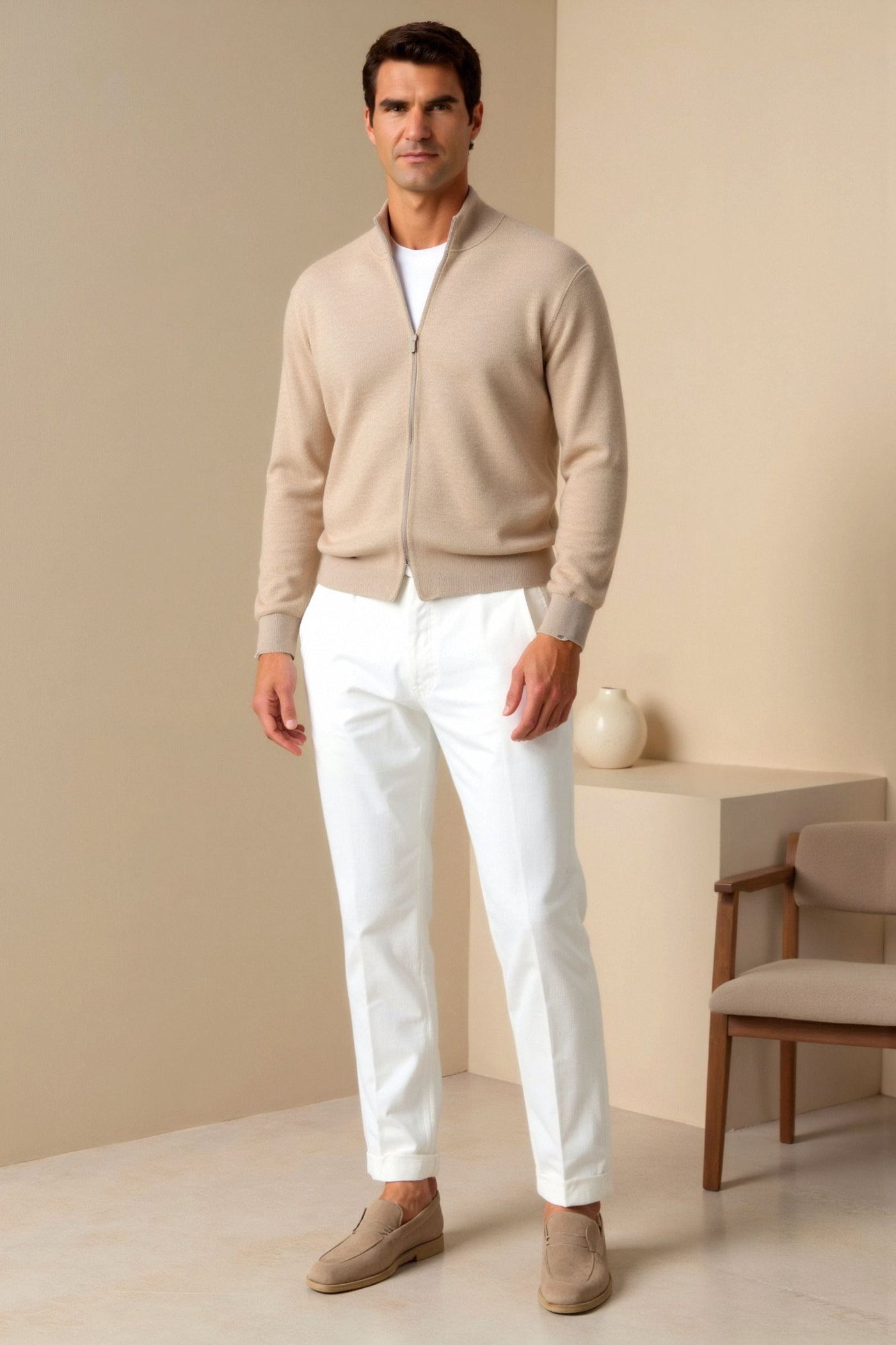 Herren-Chinohose in Weiß – Eleganz und moderner Stil