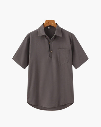 Thiago | Sommer Herren Poloshirt aus Leinen mit Brusttasche