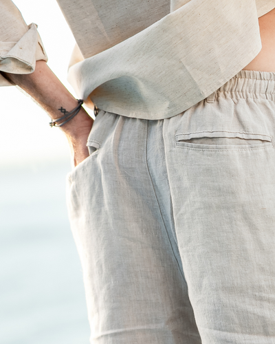 Waylon | Lightweight Herren Sommer Leinen-Shorts mit Kordelzug