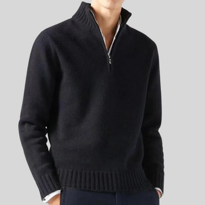 Anton | Luxuriöser Pullover mit Halbreißverschluss