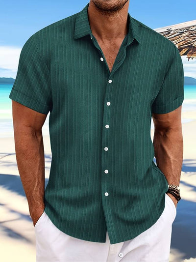 Owen | Relaxed Fit Gestreiftes kurzärmeliges Sommerhemd