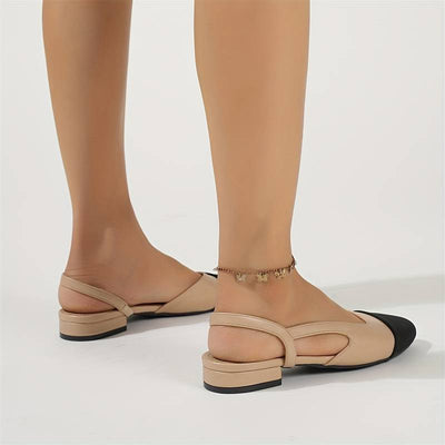 Elegante Slingback-Ballerinas in Beige & Schwarz – Klassischer Chic