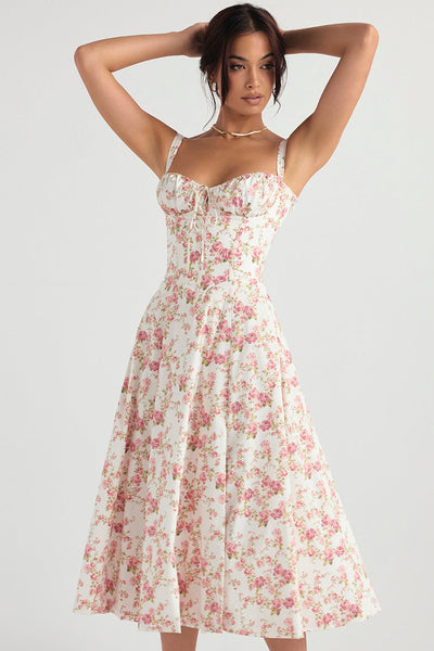 Anna | Fuchsia Taillenformendes Midikleid