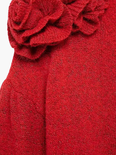 Sandra | Strickjacke mit floralen Akzenten und V-Ausschnitt