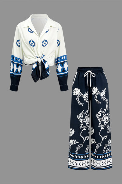 Zahara | Boho-Zweiteiler mit Bluse & Weitbein-Hose