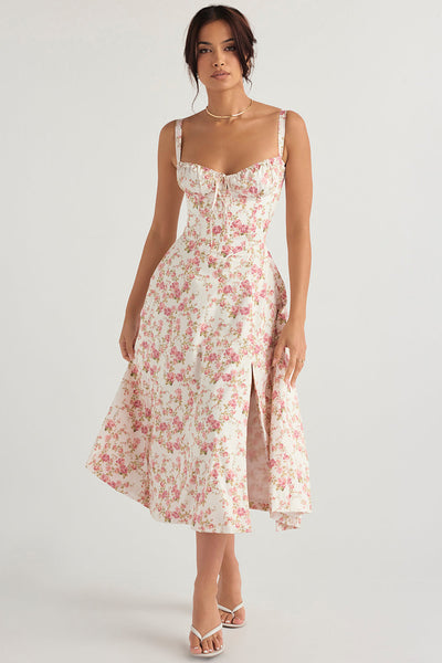 Anna | Fuchsia Taillenformendes Midikleid