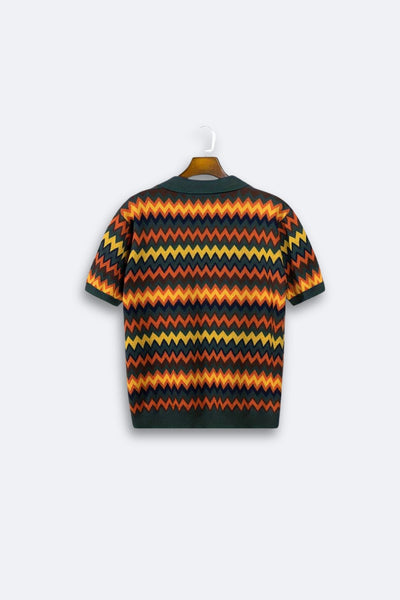 Retro-Strickpolo mit Zickzack-Muster