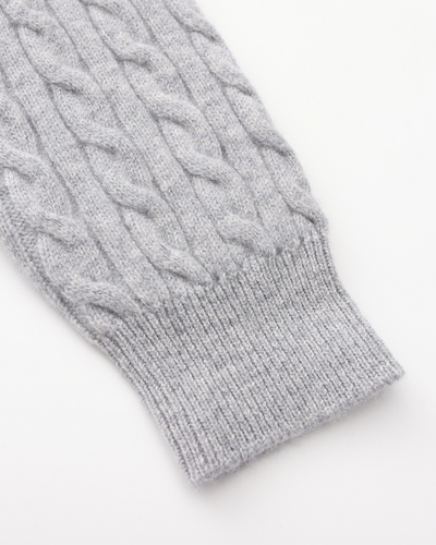 Roman | Chunky knit Herren Chasmere Pullover mit Kabelstrickmuster & Halb Reißverschluss Kragen