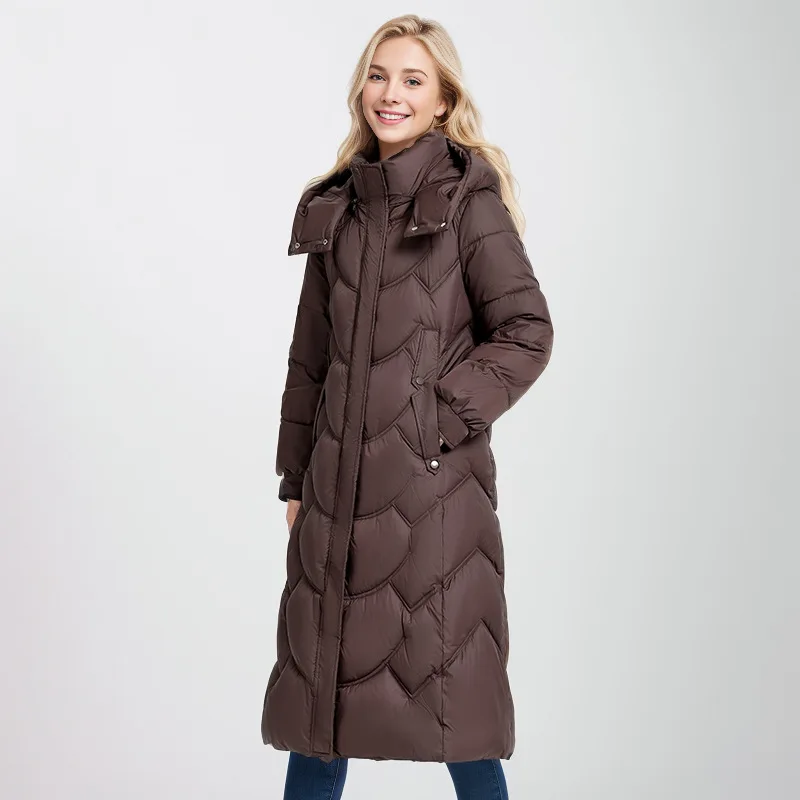 Lotte | Neck Wrap Gesteppter Langer Wintermantel