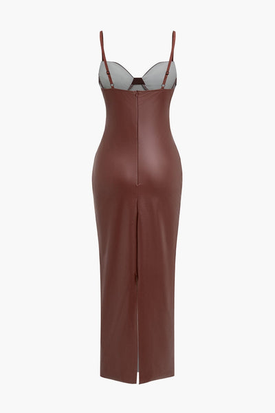 Sophia | Verführerisches Leder-Maxikleid – Sexy & Elegant
