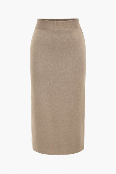 Amelie | Elegantes Strick-Set mit Peplum-Top & Bleistiftrock