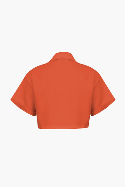 Janice | Stylisches Kurzarm Crop Shirt mit kragen