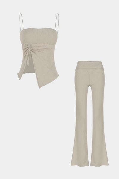 Natascha | Elegantes Zweiteiler-Set mit Wickel-Top & Flared-Hose
