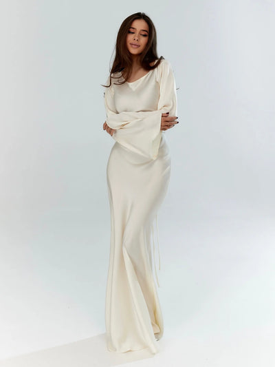 Sophie | Langärmliges Maxikleid – Fließender Schnitt für Eleganz und Komfort Zendoo.de