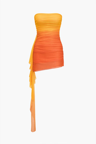 Sienna | Asymmetrisches Party-Kleid in strahlendem Farbverlauf