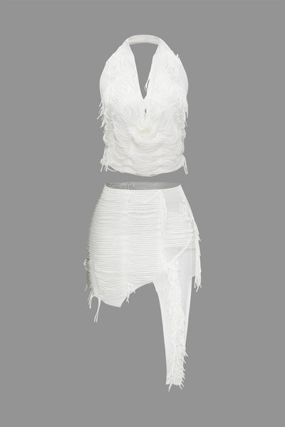 Aphrodite | Exklusives Cut-Out-Zweiteiler-Set mit Fransen-Details