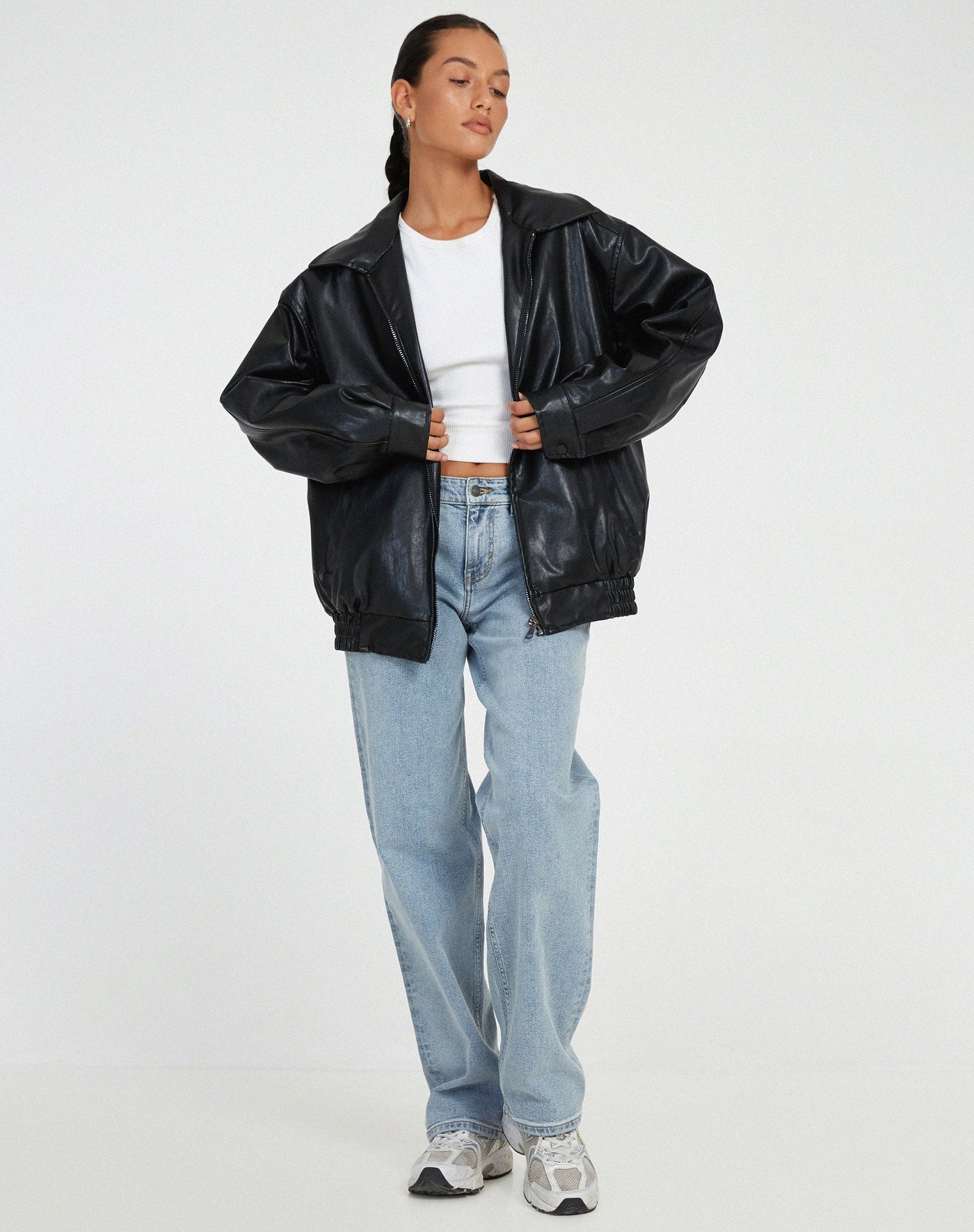 Sophia | Oversized PU-Lederjacke Damen – Modischer Look, Hochwertiges Kunstleder