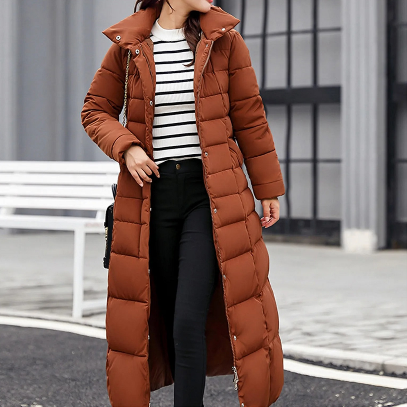Emilia | Elegante Pufferjacke mit Umlegekragen und Knopf für Damen