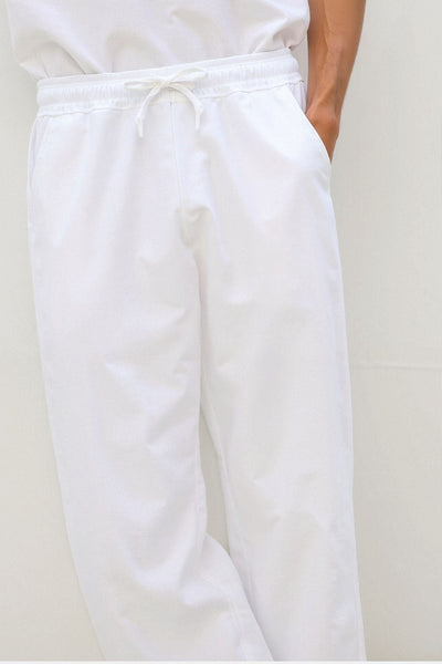 Leonardo | Herren-Loungebundhose in Weiß mit Kordelzug