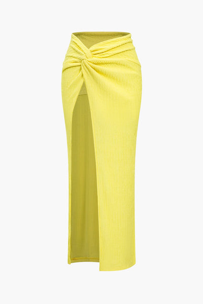 Nadine | Eleganter Twisted-Skirt-Zweiteiler mit Crop-Top