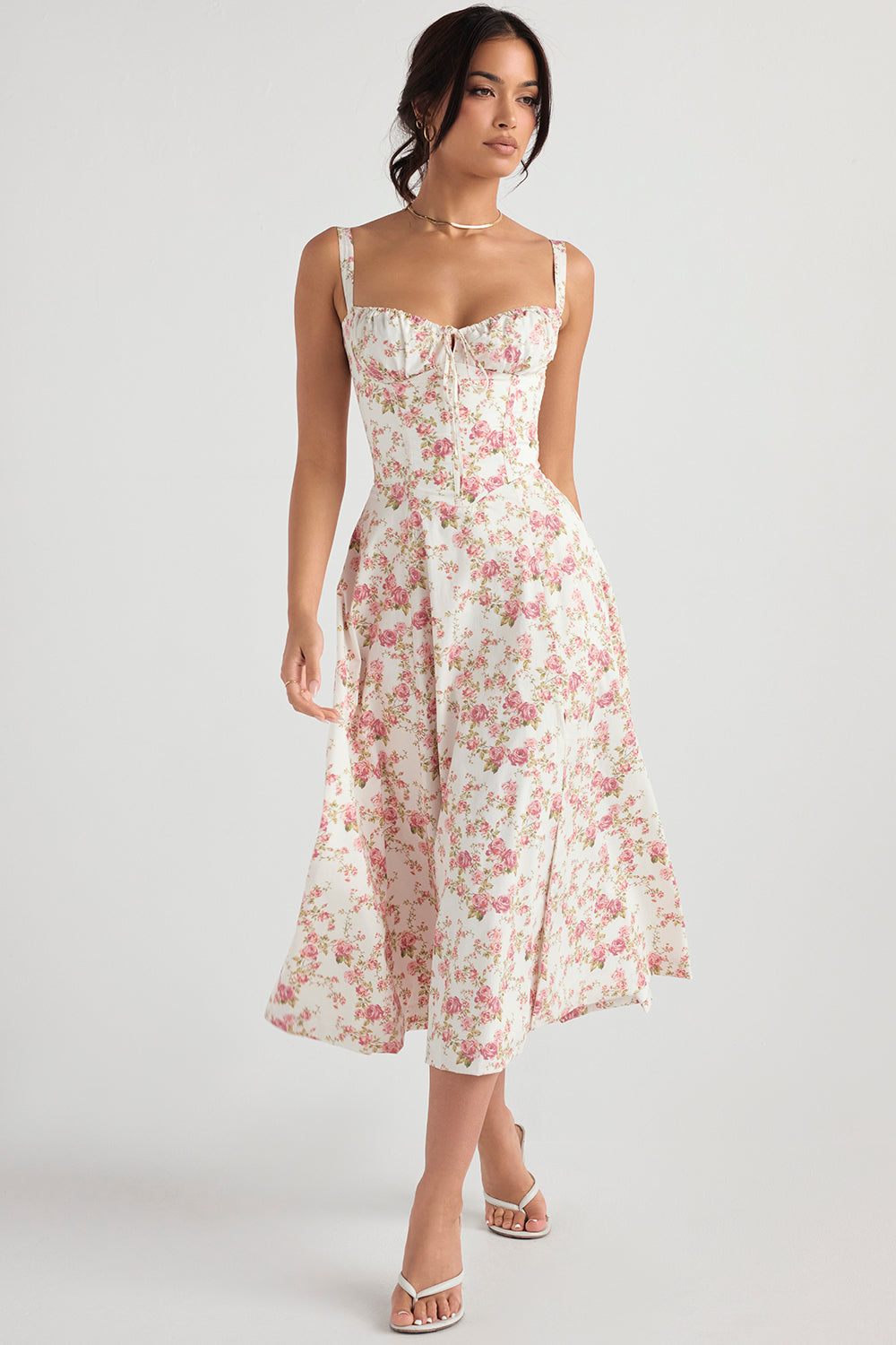 Anna | Fuchsia Taillenformendes Midikleid