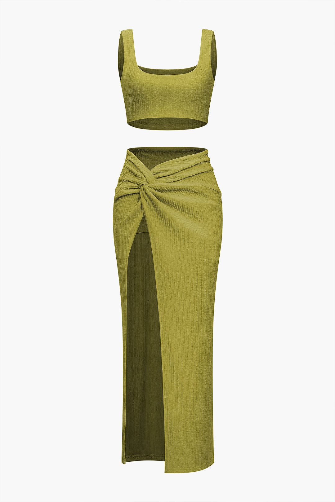 Nadine | Eleganter Twisted-Skirt-Zweiteiler mit Crop-Top
