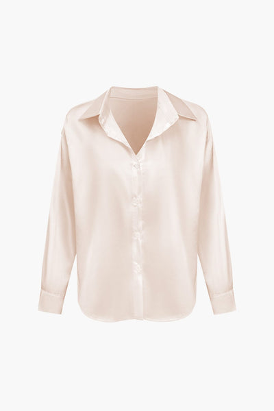 Florentine | Elegante Langarm-Bluse aus seidigem Satin