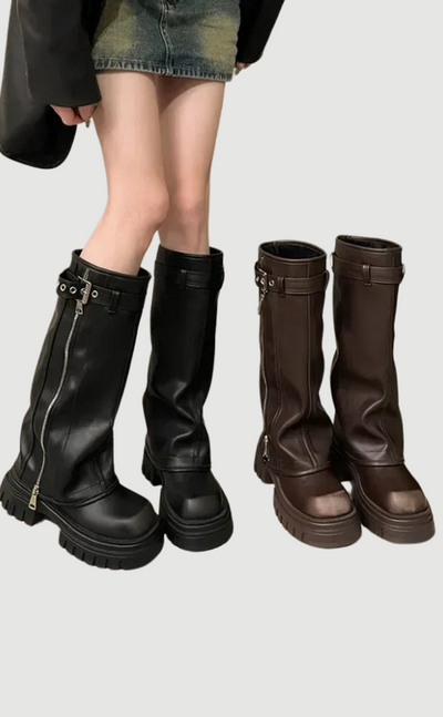 Lune | Kniehohe Plateau-Stiefel