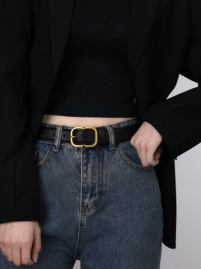 Fanny | Minimalistischer Gürtel Mit Goldener Schnalle