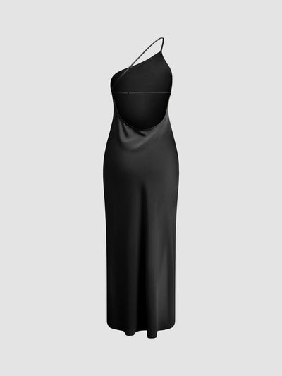 Katharina | Elegantes Rückenfreies Satinkleid für Hochzeit und Party
