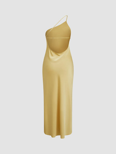 Katharina | Elegantes Rückenfreies Satinkleid für Hochzeit und Party
