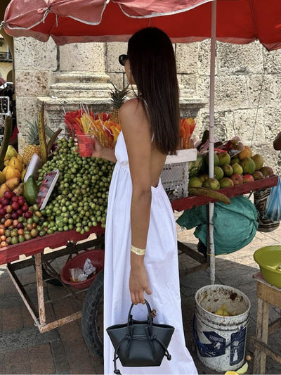 Elena | Rückenfreies Maxi-Kleid mit Cut-Out – Zeitlose Sommer-Eleganz