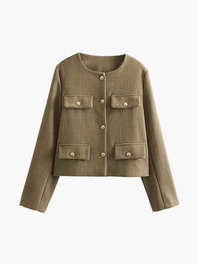 Miriam | Klassische Damen Tweedjacke mit goldenen Knöpfen