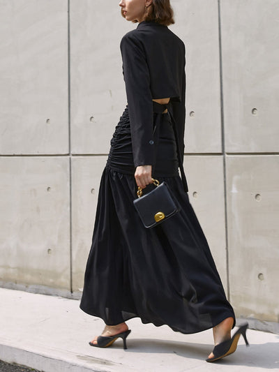Emilia | Elegantes Zweiteiler-Set mit Cropped Blazer & Maxi-Rock
