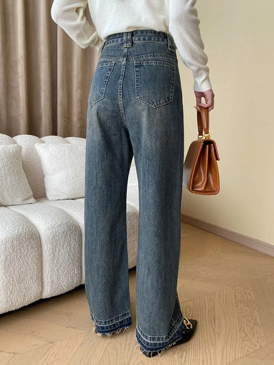 Rina | Vintage Denim Wide Leg Jeans mit Knöpfen Zendoo.de