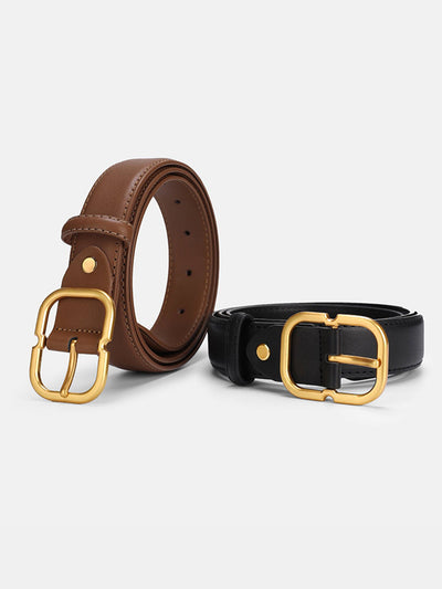 Fanny | Minimalistischer Gürtel Mit Goldener Schnalle