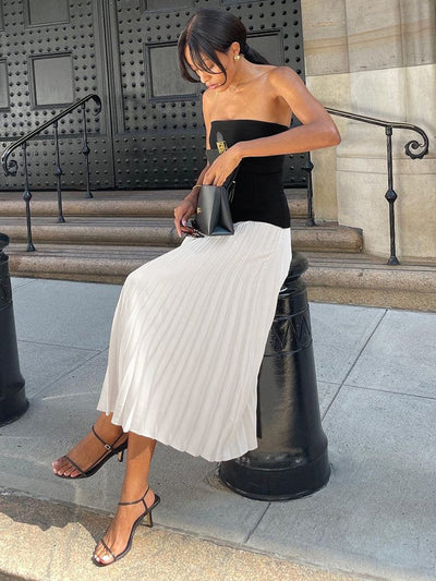 Elise | Stilvolles Bustier-Top & Fließender Maxi-Rock für einen edlen Look