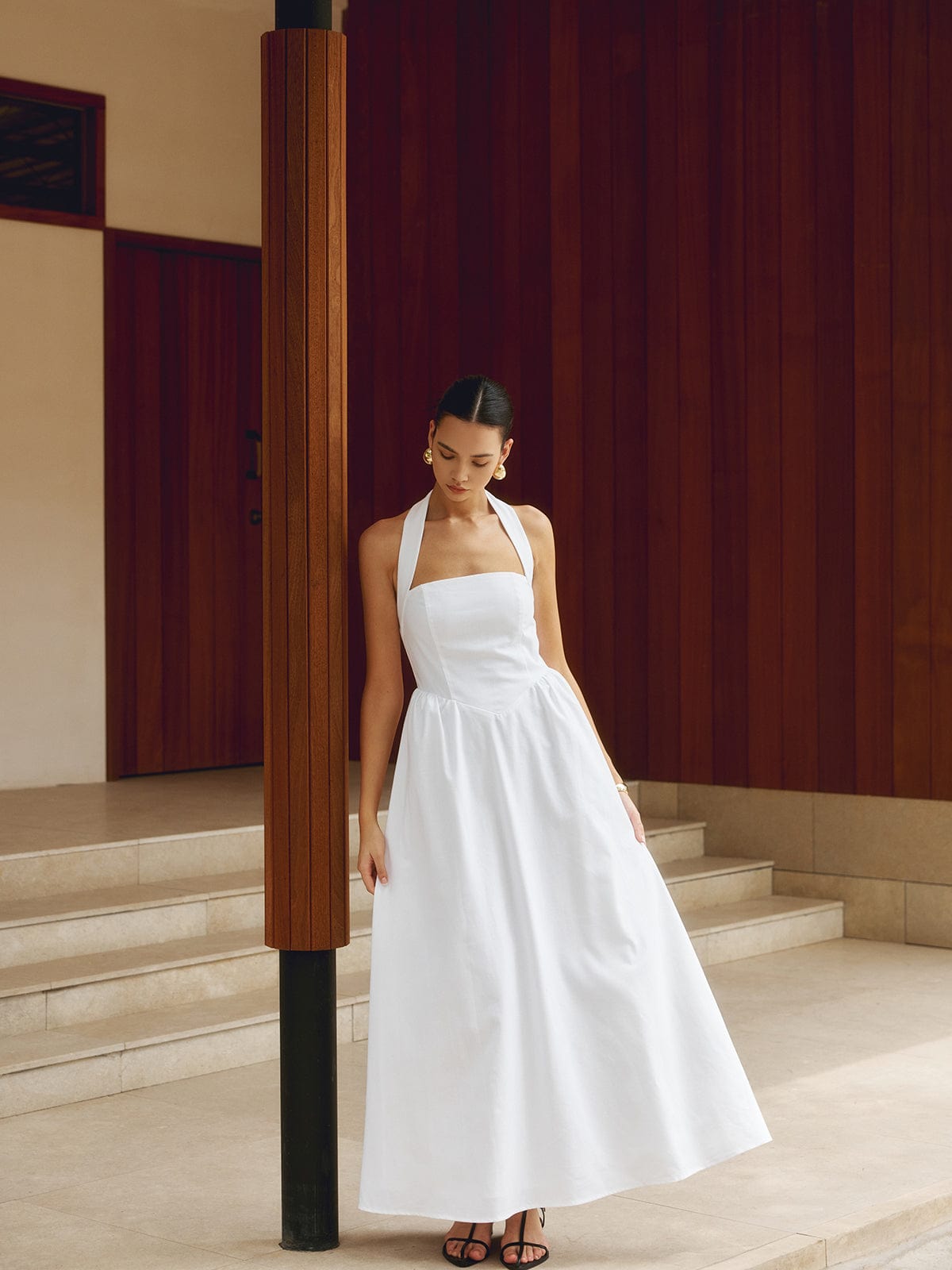 Charlotte | A-Linien Halterneck Maxikleid – Sommerliche Raffinesse