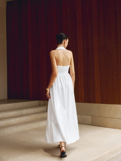 Charlotte | A-Linien Halterneck Maxikleid – Sommerliche Raffinesse