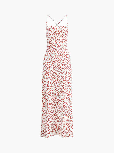 Johanna | Romantisches Blumenkleid mit Spaghettiträgern – Zeitlose Schönheit & Komfort