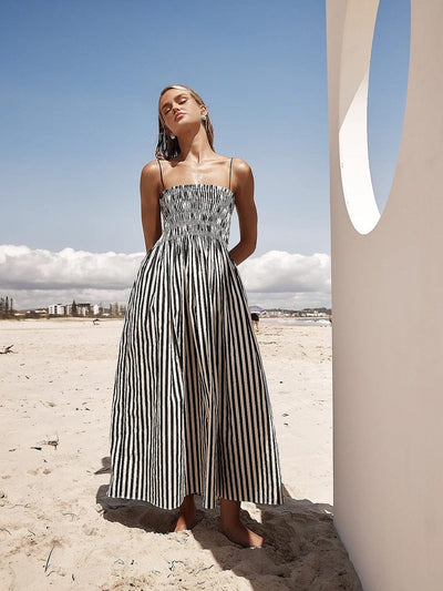 Miriam | Elegantes Sommerkleid mit Streifenmuster & Smock-Top