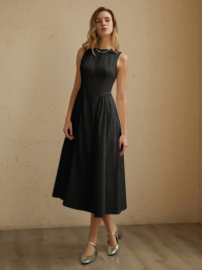 Viktoria | Elegantes Ärmelloses Sommerkleid mit Plissee-Design und Taschen
